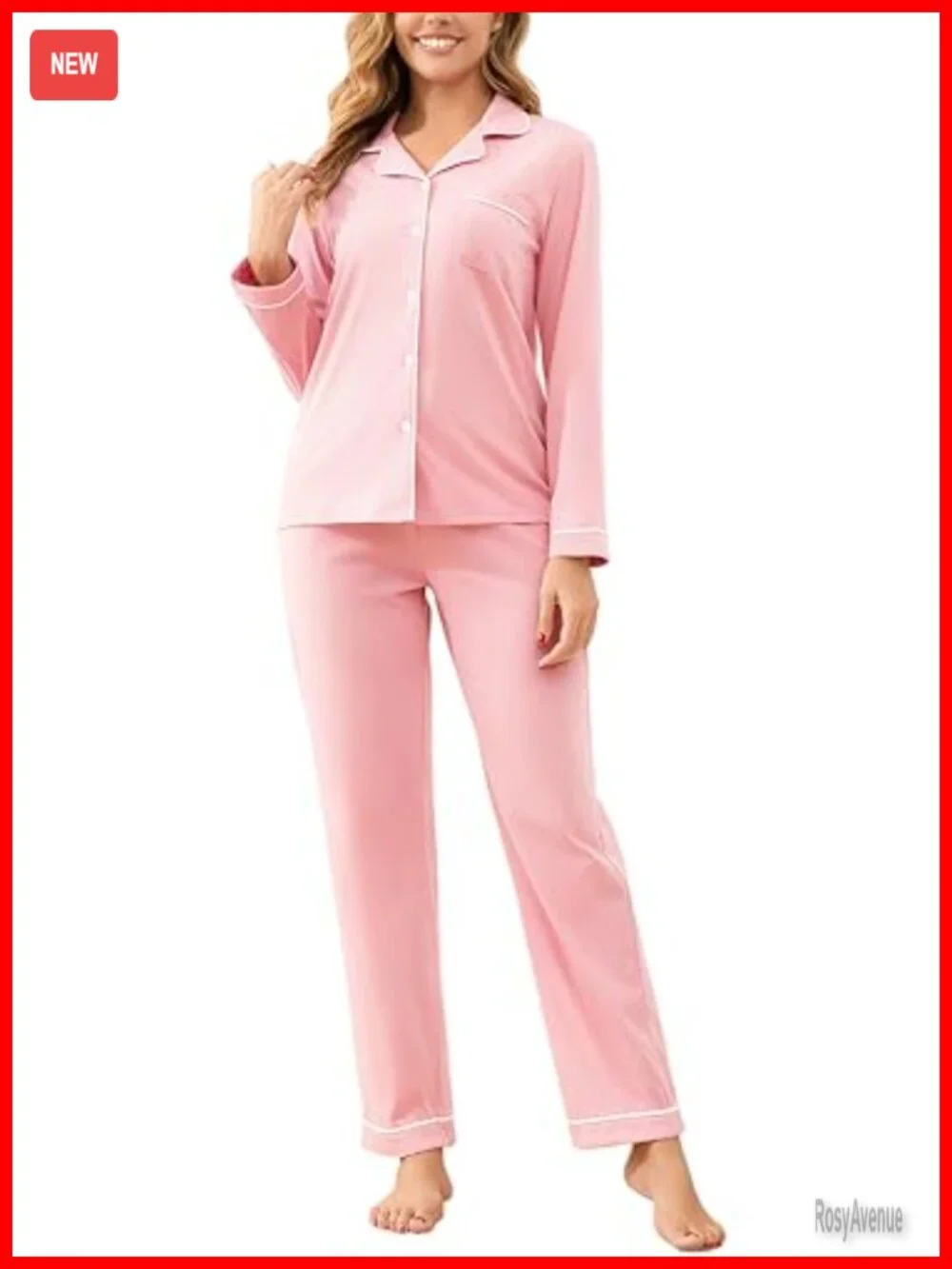 100% Cotton Pajama Sets for Women 2 Piece Long Sleeve Button Down Pjs Soft